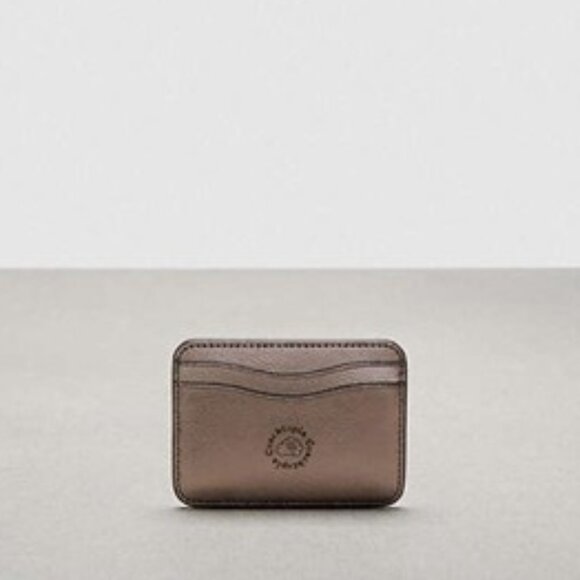 Coach Wavy Card Case In Metallic Coachtopia Leather NWT - Picture 2 of 5